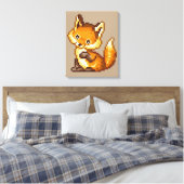 Niedliche Pixel Art Fox Leinwanddruck (Insitu (Schlafzimmer))