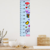 Niedliche Pixel Art Growth Chart Centimeter Poster (Küche)