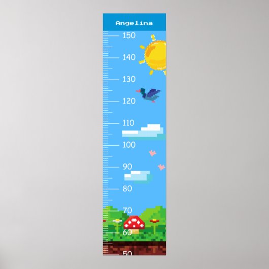 Niedliche Pixel Art Landscape Growth Charts Poster (Vorne)