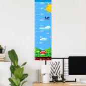 Niedliche Pixel Art Landscape Growth Charts Poster (Heimbüro)