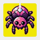 Niedliche Pixel Spiegelung Ornament Aus Metall (Vorderseite)