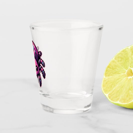 Niedliche Pixel Spiegelung Schnapsglas (Rechts)