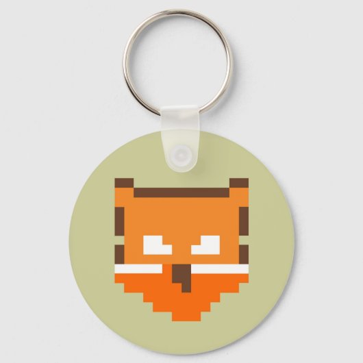 Niedliche pixelförmige Fuchs-Fach-Case-Mate-iPhone Schlüsselanhänger (Vorderseite)