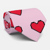 Niedliche pixelförmige Herzform Krawatte (Gerollt)