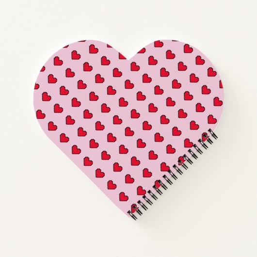 Niedliche pixelförmige Herzform Notizblock (Rückseite)