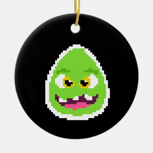 Niedliche pixelförmige Tasse Keramik Ornament (Vorne)