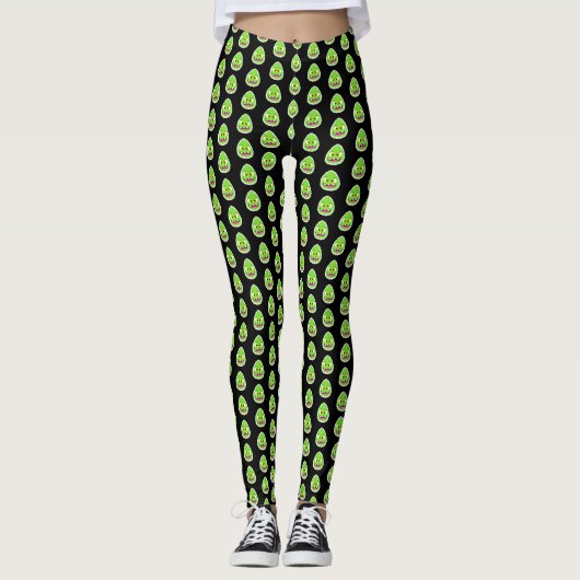 Niedliche pixelförmige Tasse Leggings (Vorderseite)