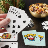 Niedliche pixelige, böse Girl-Pocket-Armbanduhr Spielkarten (In Situ)