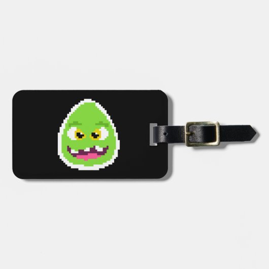 Niedliche pixelige Eiermonster-Tasse Gepäckanhänger (Vorderseite horizontal)
