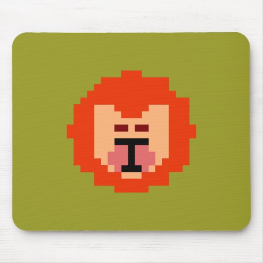 Niedliche pixelige Löwenkopfkissen Mousepad (Vorne)