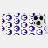 Niedliche pixelige Pinguinpilzkissen Case-Mate iPhone Hülle (Rückseite (Horizontal))
