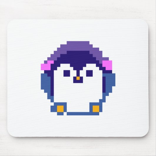 Niedliche pixelige Pinguinpilzkissen Mousepad (Vorne)