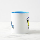 Niedliche Pixelkunst blauer Tit Tasse (Zentrum)