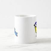 Niedliche Pixelkunst blauer Tit Tasse (Mittel)