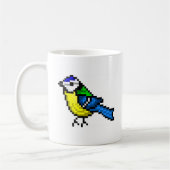 Niedliche Pixelkunst blauer Tit Tasse (Links)