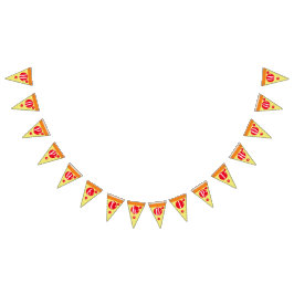 Niedliche Pizza Fleisch Scheiben Geburtstagsjagdfl Wimpelkette