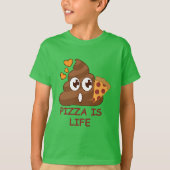 Niedliche Pizza kacken Emoji T-Shirt (Vorderseite)