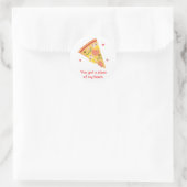 Niedliche Pizza meines Heart Pun Liebe Spaßes Runder Aufkleber (Tasche)