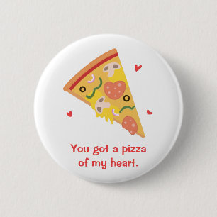 Niedliche Pizza meines Herz-Wortspiel-Liebe-Spaßes Button