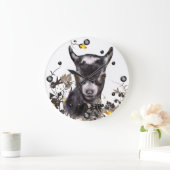 Niedliche Pjöngziegenmalerei an der Wand Große Wanduhr (Zuhause)