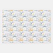 Niedliche Pkw im Straßenmuster Geschenkpapier Set (Vorderseite)