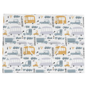 Niedliche Pkw im Straßenmuster Große Geschenktüte (Rückseite)