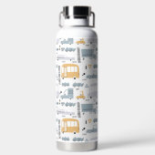 Niedliche Pkw im Straßenmuster Trinkflasche (Rückseite)