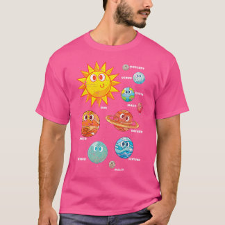 Niedliche Planeten Galaxy Weltraumwissenschaftsast T-Shirt