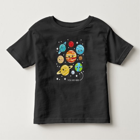 Niedliche Planeten, Kawaii-Planeten, Weltraum, Kos Kleinkind T-shirt (Vorderseite)