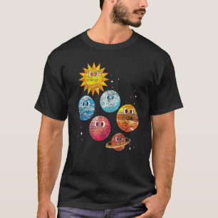 Niedliche Planeten Sun Weltraumreise Universum Ast T-Shirt