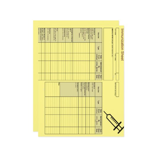 Niedliche Platten zur Immunisierung der Kreatur (Vorderseite/Rückseite Beispiel)