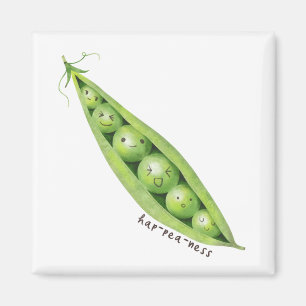 Niedliche Platterbsen in einer Pod-Illustration Magnet