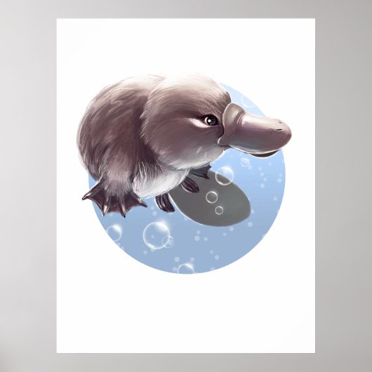 Niedliche Platypus Illustriert Print Poster (Vorne)