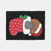 Niedliche Platypus in Weihnachten Strümpfe für Chr Fleecedecke (Vorderseite (Horizontal))