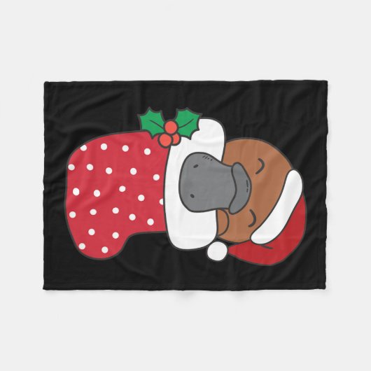 Niedliche Platypus in Weihnachten Strümpfe für Chr Fleecedecke (Vorderseite (Horizontal))
