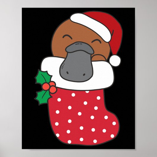 Niedliche Platypus in Weihnachten Strümpfe für Chr Poster (Vorne)