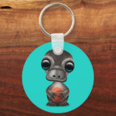 Niedliche Platypus mit Basketball Schlüsselanhänger (Vorderseite)