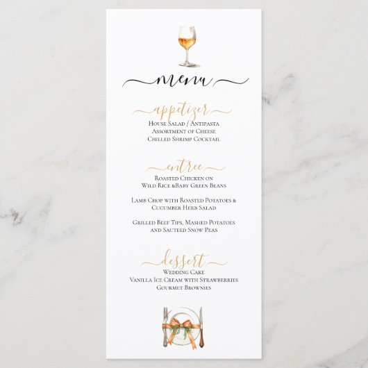 Niedliche Platzierung und Weinkarte Menükarte (Vorderseite)