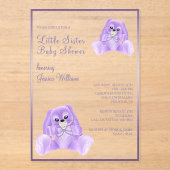 Niedliche Plushies Kleine Schwester Babydusche Acryleinladungen (Vorderseite)