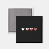 Niedliche Pocket Pixel Red Heart Valentine's Day Magnet (Vorderseite/Rückseite)