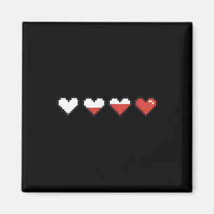 Niedliche Pocket Pixel Red Heart Valentine's Day Magnet