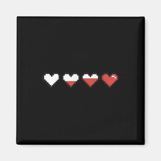Niedliche Pocket Pixel Red Heart Valentine's Day Magnet (Vorne)