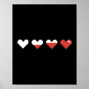 Niedliche Pocket Pixel Red Heart Valentine's Day Poster