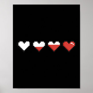 Niedliche Pocket Pixel Red Heart Valentine's Day Poster
