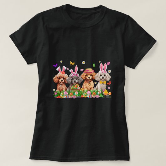 Niedliche Podle Hunde mit Ohrfeigen Ostern T-Shirt (Design vorne)