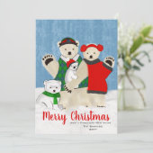 Niedliche Polar-Bären-Familie von vier frohen Weih (Stehend Vorderseite)