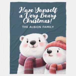 Niedliche Polar Bären-Kneipen mit Carven Fleecedecke