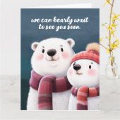 Niedliche Polar Bären-Kneipen mit Carven Karte (Gelbe Blume)