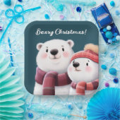 Niedliche Polar Bären-Kneipen mit Carven Pappteller (Party)