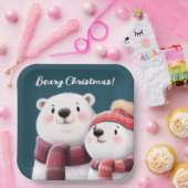 Niedliche Polar Bären-Kneipen mit Carven Pappteller (Party)